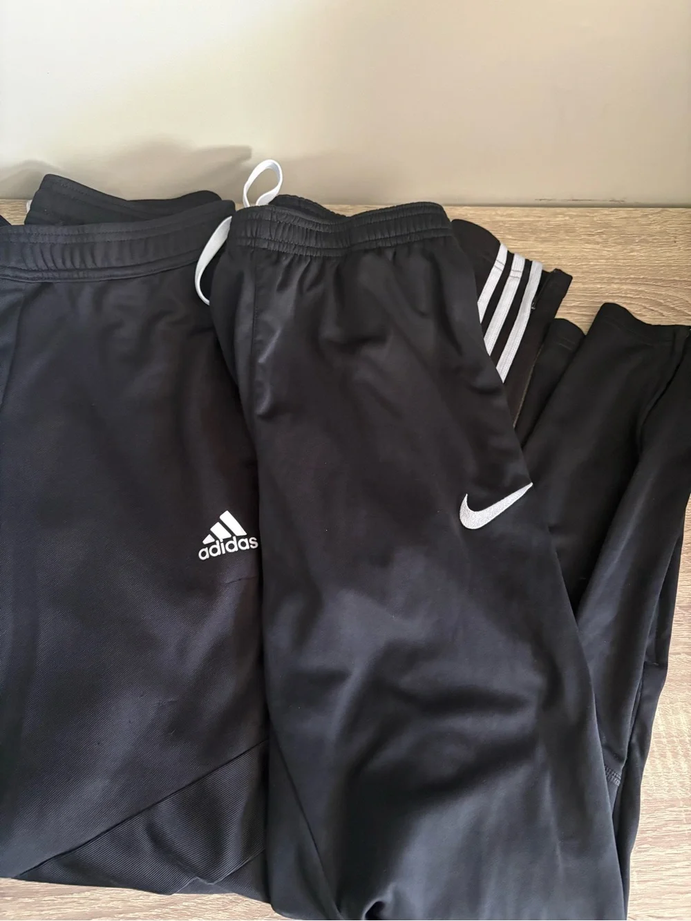 Adidas & Nike Small Black Athletic Track Pants - Black Set - Picture 1 of 9